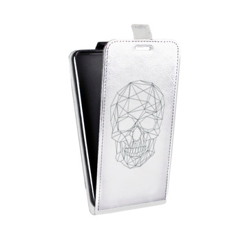 Дизайнерский вертикальный чехол-книжка для Sony Xperia E4g Прозрачные черепа 2 (на заказ)