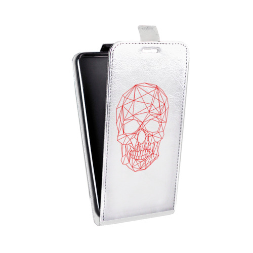 Дизайнерский вертикальный чехол-книжка для HTC Desire 200 Прозрачные черепа 2