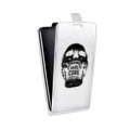 Дизайнерский вертикальный чехол-книжка для HTC Desire 12 прозрачные черепа 