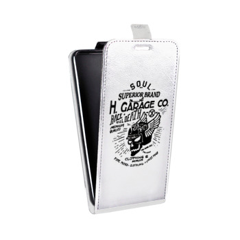 Дизайнерский вертикальный чехол-книжка для Samsung Galaxy S5 (Duos) прозрачные черепа 4 (на заказ)