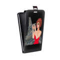 Дизайнерский вертикальный чехол-книжка для HTC Desire 530 Прозрачные париж