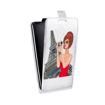 Дизайнерский вертикальный чехол-книжка для Huawei P20 Lite Прозрачные париж (на заказ)