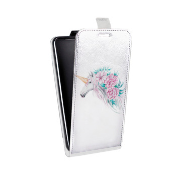 Дизайнерский вертикальный чехол-книжка для Huawei Honor 6A Прозрачные цветочки (на заказ)
