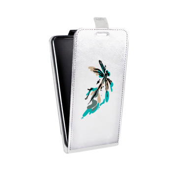 Дизайнерский вертикальный чехол-книжка для Samsung Galaxy S6 Edge Прозрачные цветочки (на заказ)