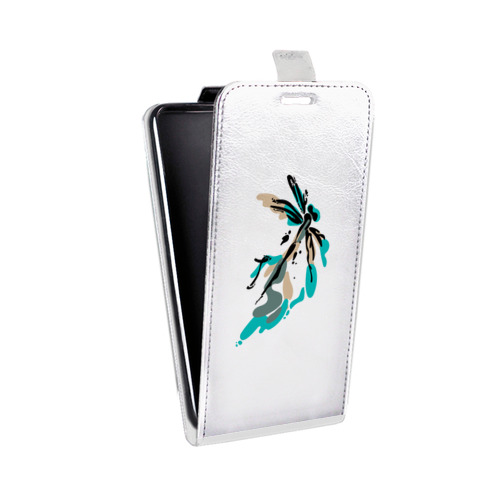 Дизайнерский вертикальный чехол-книжка для LG G7 Fit Прозрачные цветочки