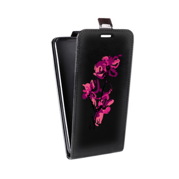 Дизайнерский вертикальный чехол-книжка для Huawei Honor 10X Lite Прозрачные цветочки (на заказ)