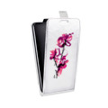 Дизайнерский вертикальный чехол-книжка для Samsung Galaxy Trend Lite Прозрачные цветочки