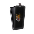 Дизайнерский вертикальный чехол-книжка для LG K8 Прозрачные тигры