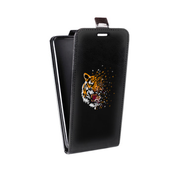 Дизайнерский вертикальный чехол-книжка для Huawei Honor 7A Pro Прозрачные тигры (на заказ)