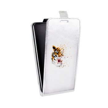 Дизайнерский вертикальный чехол-книжка для Sony Xperia XZ2 Прозрачные тигры (на заказ)