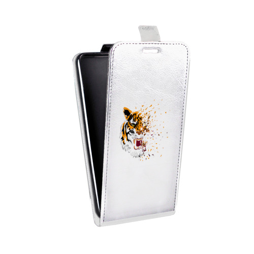 Дизайнерский вертикальный чехол-книжка для Samsung Galaxy A12 Прозрачные тигры