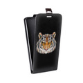 Дизайнерский вертикальный чехол-книжка для ZTE Blade A510 Прозрачные тигры