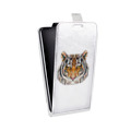 Дизайнерский вертикальный чехол-книжка для Alcatel One Touch Pop 2 (4.5) Прозрачные тигры