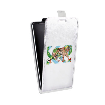 Дизайнерский вертикальный чехол-книжка для Samsung Galaxy Core Lite Прозрачные тигры (на заказ)