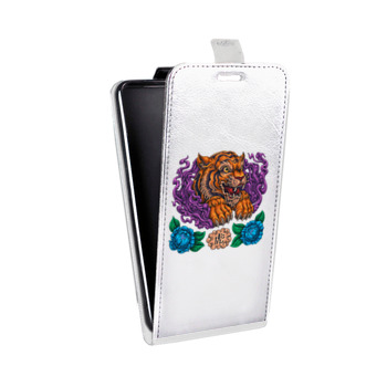 Дизайнерский вертикальный чехол-книжка для Samsung Galaxy S9 Plus Прозрачный тигр (на заказ)
