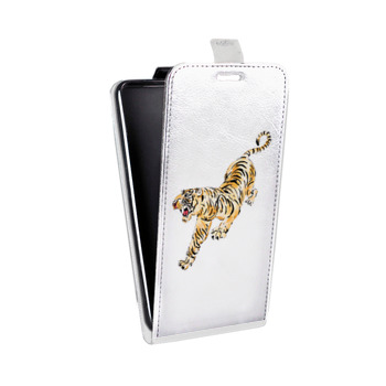 Дизайнерский вертикальный чехол-книжка для Sony Xperia Z3 Прозрачный тигр (на заказ)