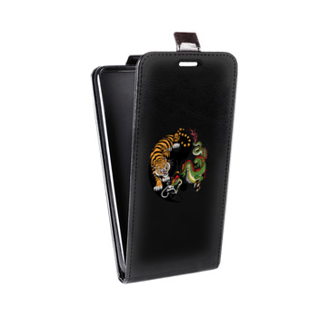 Дизайнерский вертикальный чехол-книжка для Realme 5 Pro Прозрачный тигр (на заказ)