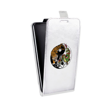 Дизайнерский вертикальный чехол-книжка для Samsung Galaxy S6 Прозрачный тигр (на заказ)