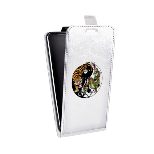 Дизайнерский вертикальный чехол-книжка для Realme 5 Прозрачный тигр