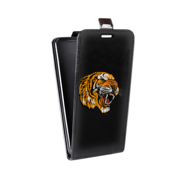 Дизайнерский вертикальный чехол-книжка для Samsung Galaxy S6 Edge Прозрачный тигр (на заказ)