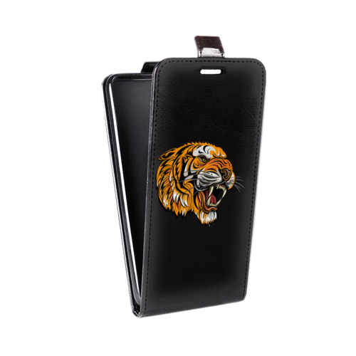 Дизайнерский вертикальный чехол-книжка для Samsung Galaxy A8 Прозрачный тигр