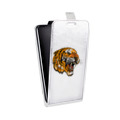 Дизайнерский вертикальный чехол-книжка для LG Optimus G2 mini Прозрачный тигр