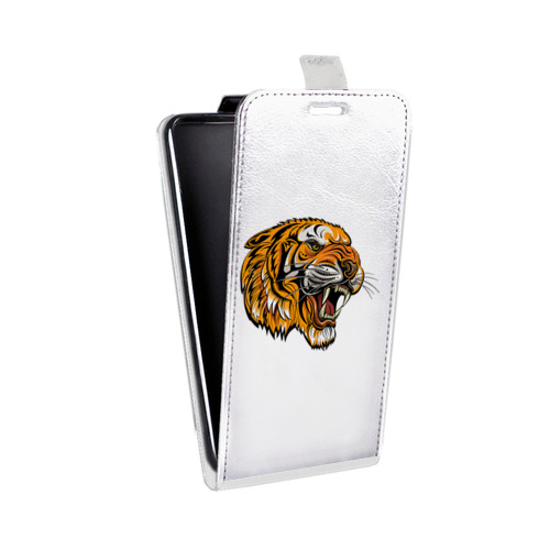 Дизайнерский вертикальный чехол-книжка для Xiaomi RedMi Note 9S Прозрачный тигр