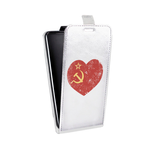 Дизайнерский вертикальный чехол-книжка для Samsung Galaxy Core Флаг СССР