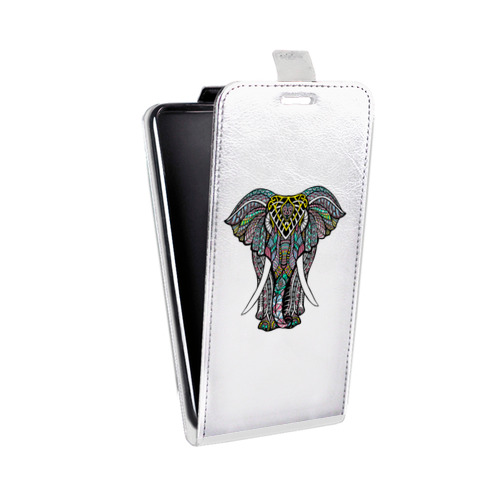 Дизайнерский вертикальный чехол-книжка для Alcatel Pixi 4 (5) Прозрачные слоны