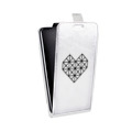 Дизайнерский вертикальный чехол-книжка для HTC Desire 200 Прозрачные сердечки