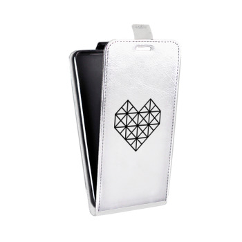 Дизайнерский вертикальный чехол-книжка для Huawei Honor 7A Pro Прозрачные сердечки (на заказ)