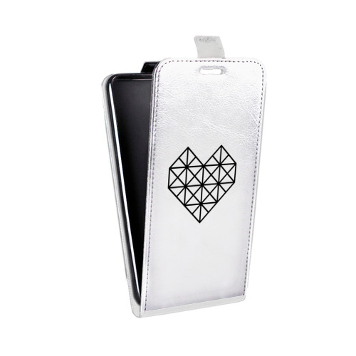 Дизайнерский вертикальный чехол-книжка для Huawei P30 Lite Прозрачные сердечки