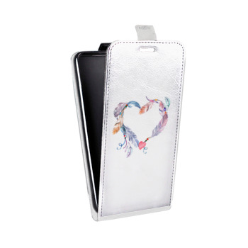 Дизайнерский вертикальный чехол-книжка для Huawei P9 Lite Прозрачные сердечки (на заказ)