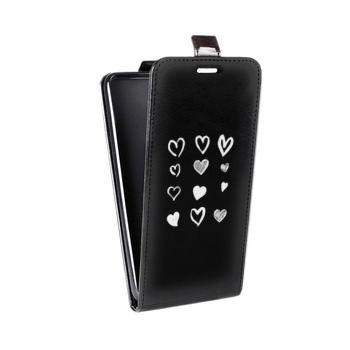 Дизайнерский вертикальный чехол-книжка для Huawei Mate 20 Прозрачные сердечки (на заказ)