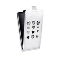 Дизайнерский вертикальный чехол-книжка для HTC U Ultra Прозрачные сердечки