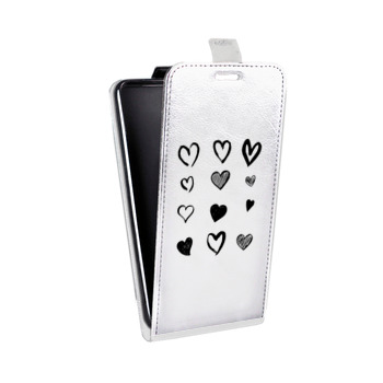 Дизайнерский вертикальный чехол-книжка для Iphone 6/6s Прозрачные сердечки (на заказ)
