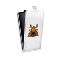 Дизайнерский вертикальный чехол-книжка для HTC Desire 601 Прозрачные маски самураев
