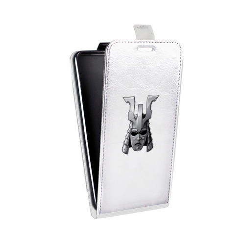 Дизайнерский вертикальный чехол-книжка для Alcatel Pop 4 Plus Прозрачные маски самураев