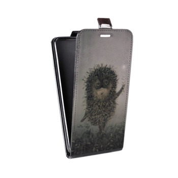 Дизайнерский вертикальный чехол-книжка для Iphone 7 Ежик в тумане (на заказ)