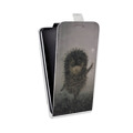 Дизайнерский вертикальный чехол-книжка для HTC Desire 12 Plus Ежик в тумане