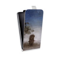 Дизайнерский вертикальный чехол-книжка для Samsung Galaxy Core Prime Ежик в тумане