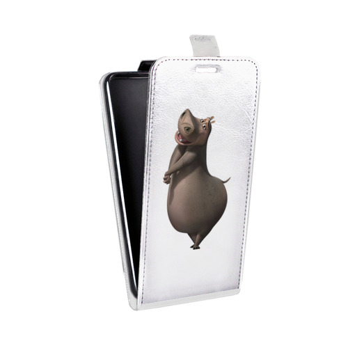 Дизайнерский вертикальный чехол-книжка для HTC Desire 12 прозрачный мадагаскар