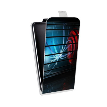 Дизайнерский вертикальный чехол-книжка для HTC U12 Plus Абстракции Неон (на заказ)