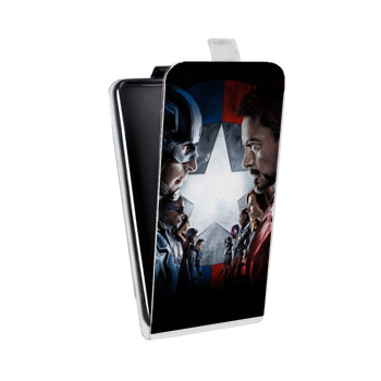 Дизайнерский вертикальный чехол-книжка для Samsung Galaxy S6 Edge Первый мститель: Противостояние (на заказ)