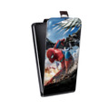Дизайнерский вертикальный чехол-книжка для Asus ZenFone 3 5.2 Человек - паук
