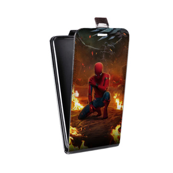 Дизайнерский вертикальный чехол-книжка для Huawei Honor 8 Человек - паук (на заказ)
