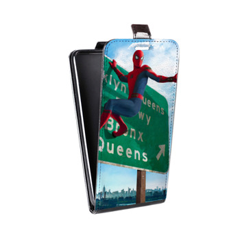 Дизайнерский вертикальный чехол-книжка для Xiaomi RedMi Note 4 Человек - паук (на заказ)