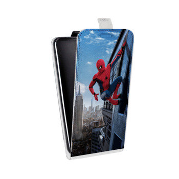 Дизайнерский вертикальный чехол-книжка для Iphone Xs Max Человек - паук (на заказ)