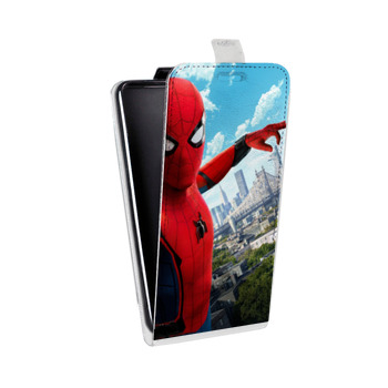 Дизайнерский вертикальный чехол-книжка для Samsung Galaxy Note 5 Человек - паук (на заказ)