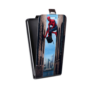 Дизайнерский вертикальный чехол-книжка для Huawei Honor 8 Человек - паук (на заказ)